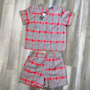 Zara NWT Matching Tailored Top & Short Set
